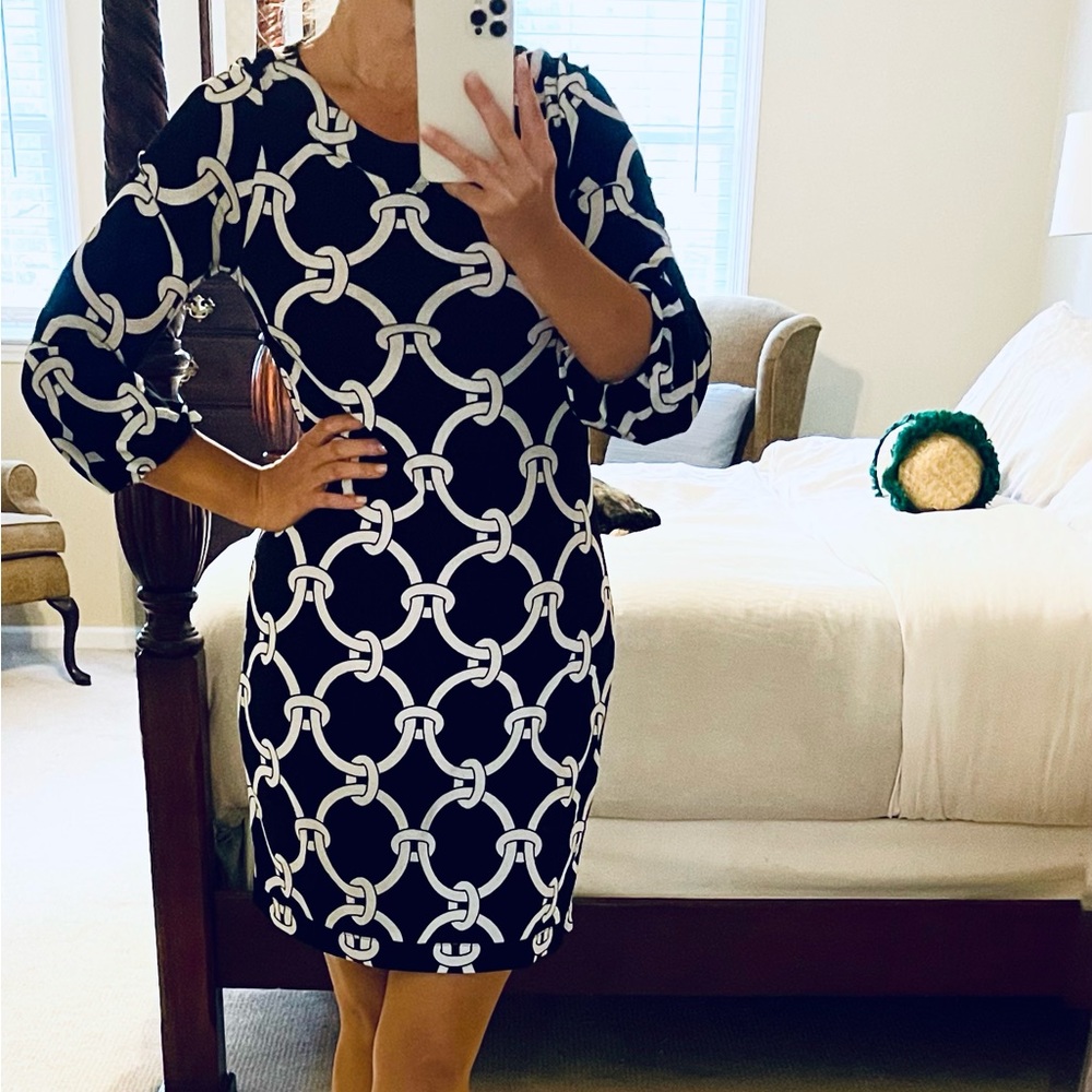 White House Black Market Long Bell Sleeved Dress